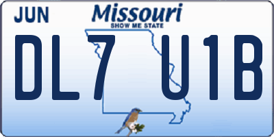MO license plate DL7U1B