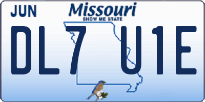 MO license plate DL7U1E