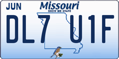 MO license plate DL7U1F