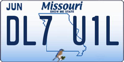 MO license plate DL7U1L