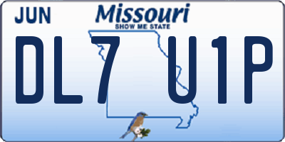 MO license plate DL7U1P