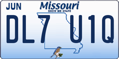 MO license plate DL7U1Q