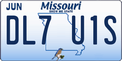 MO license plate DL7U1S