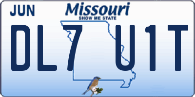 MO license plate DL7U1T