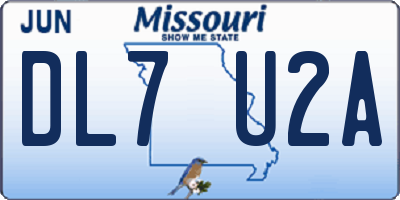 MO license plate DL7U2A