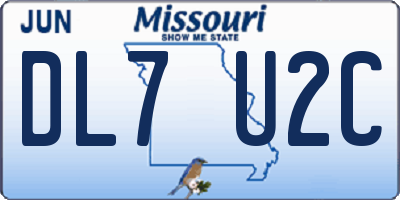 MO license plate DL7U2C
