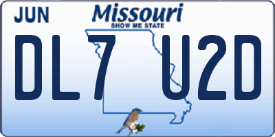 MO license plate DL7U2D