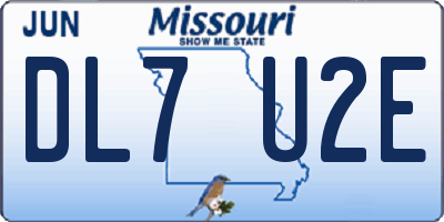 MO license plate DL7U2E