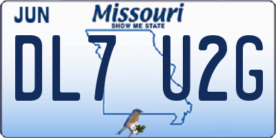 MO license plate DL7U2G