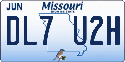 MO license plate DL7U2H