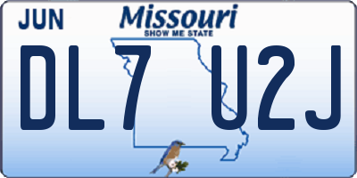 MO license plate DL7U2J
