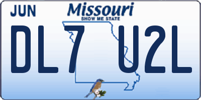 MO license plate DL7U2L