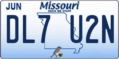 MO license plate DL7U2N