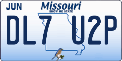 MO license plate DL7U2P