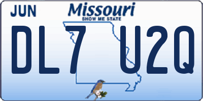 MO license plate DL7U2Q