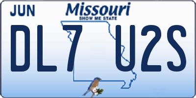 MO license plate DL7U2S