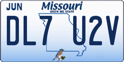 MO license plate DL7U2V