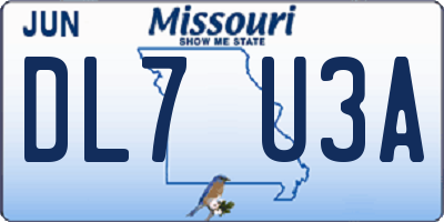 MO license plate DL7U3A