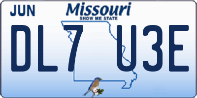 MO license plate DL7U3E