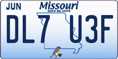 MO license plate DL7U3F