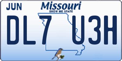 MO license plate DL7U3H