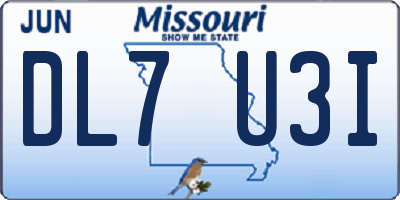 MO license plate DL7U3I