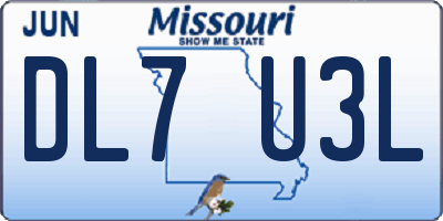 MO license plate DL7U3L