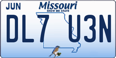 MO license plate DL7U3N