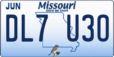MO license plate DL7U3O
