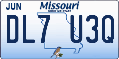 MO license plate DL7U3Q