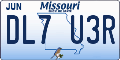 MO license plate DL7U3R