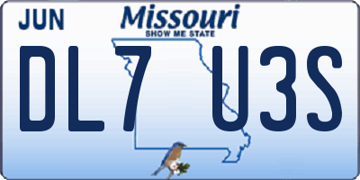 MO license plate DL7U3S