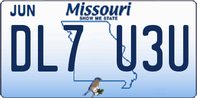MO license plate DL7U3U
