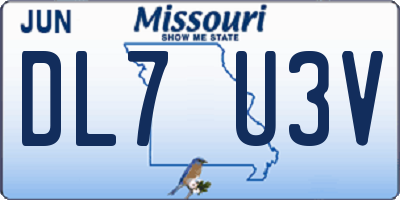 MO license plate DL7U3V