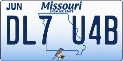 MO license plate DL7U4B