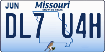 MO license plate DL7U4H