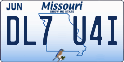 MO license plate DL7U4I
