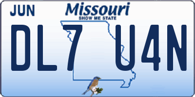 MO license plate DL7U4N