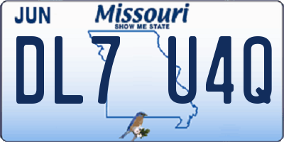 MO license plate DL7U4Q