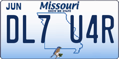 MO license plate DL7U4R