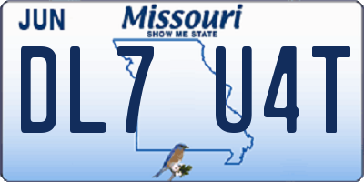 MO license plate DL7U4T