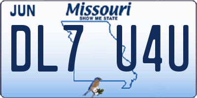 MO license plate DL7U4U