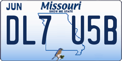 MO license plate DL7U5B