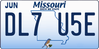 MO license plate DL7U5E