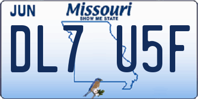 MO license plate DL7U5F