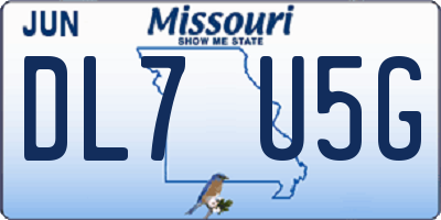 MO license plate DL7U5G