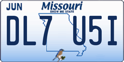 MO license plate DL7U5I