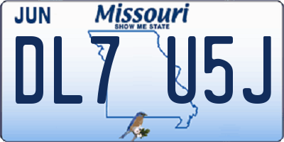 MO license plate DL7U5J