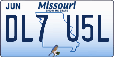 MO license plate DL7U5L
