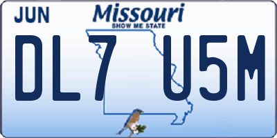 MO license plate DL7U5M